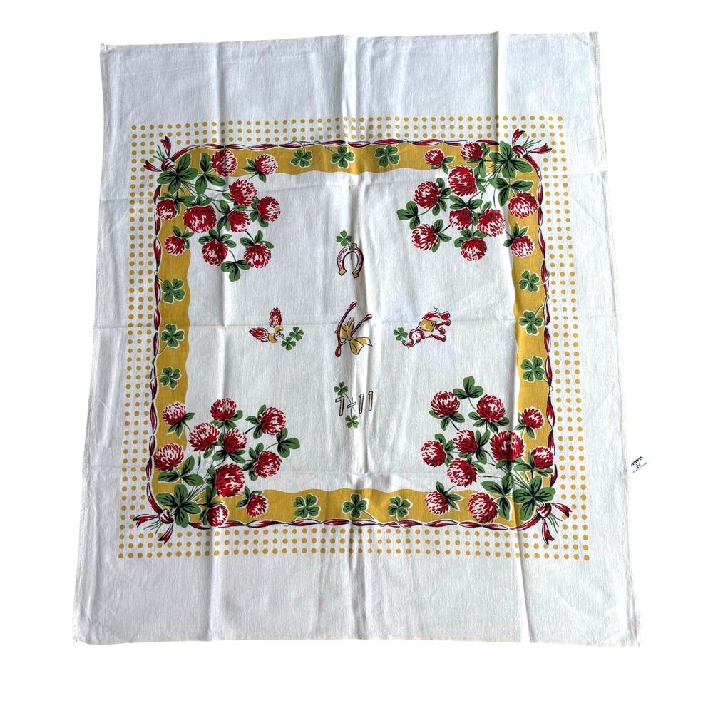 Startex cotton wonder-dri kitchen towel cloth shamrocks good luck lucky charms